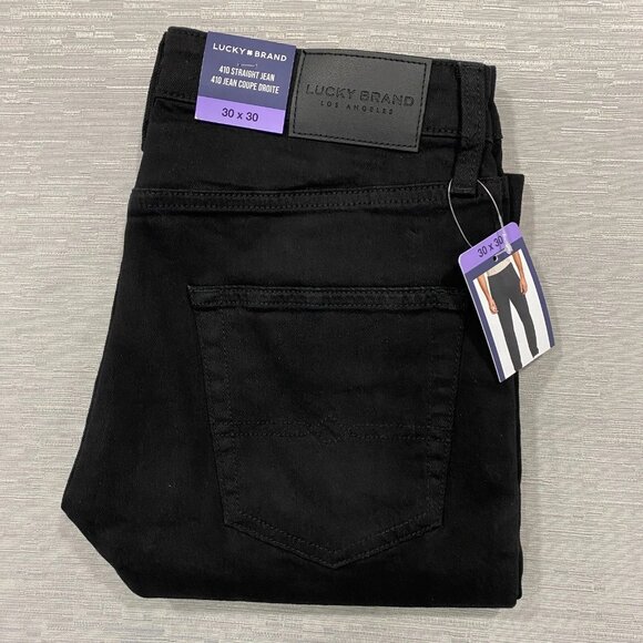Lucky Brand 410 Jeans Mens 30 x 30 Black Denim Pants Straight Leg - Picture 3 of 14